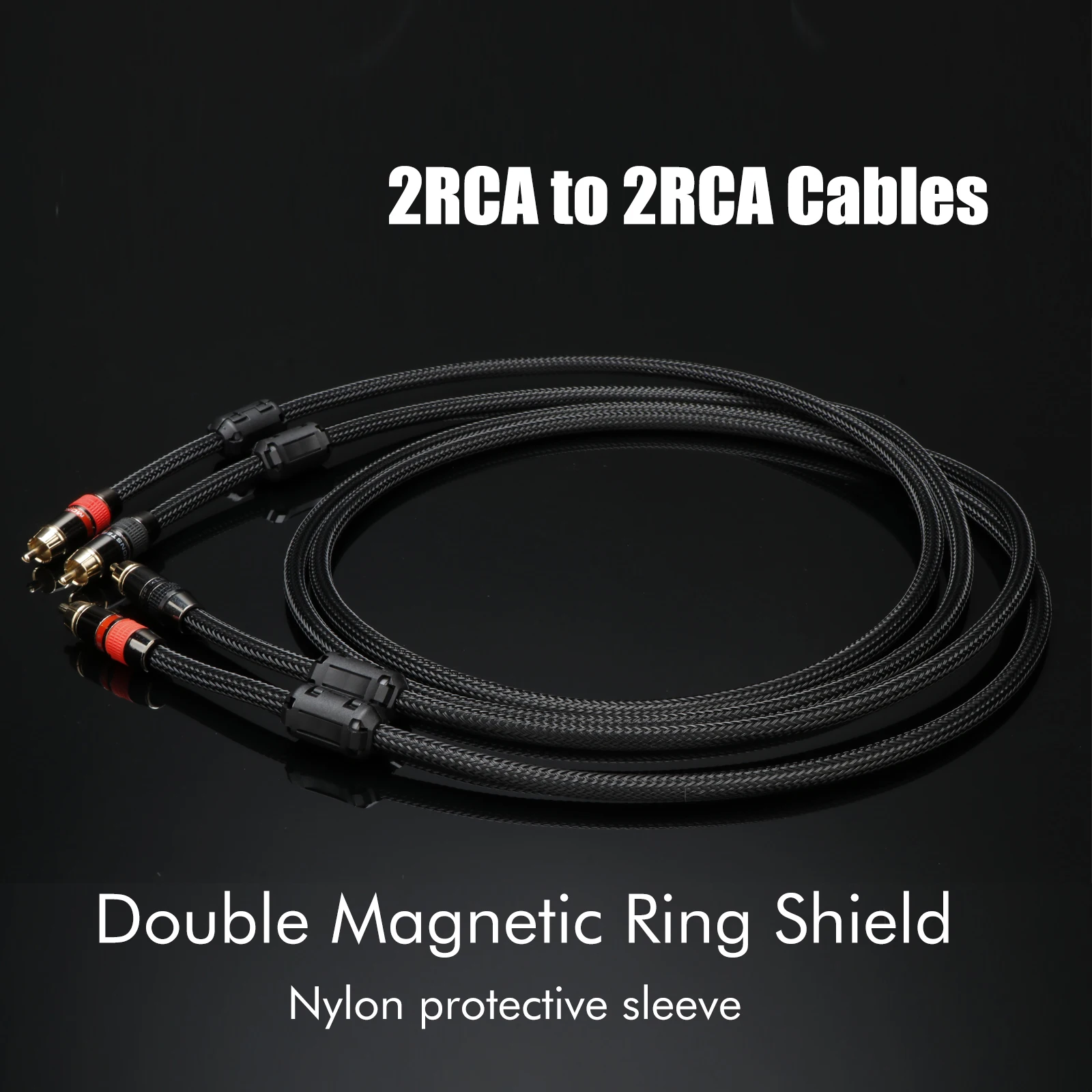 Paar 2RCA zu 2RCA Verbindungskabel 6N OFC Versilbertes RCA-Audiokabel für Heimkino DVD TV Verstärker CD – Detail 6