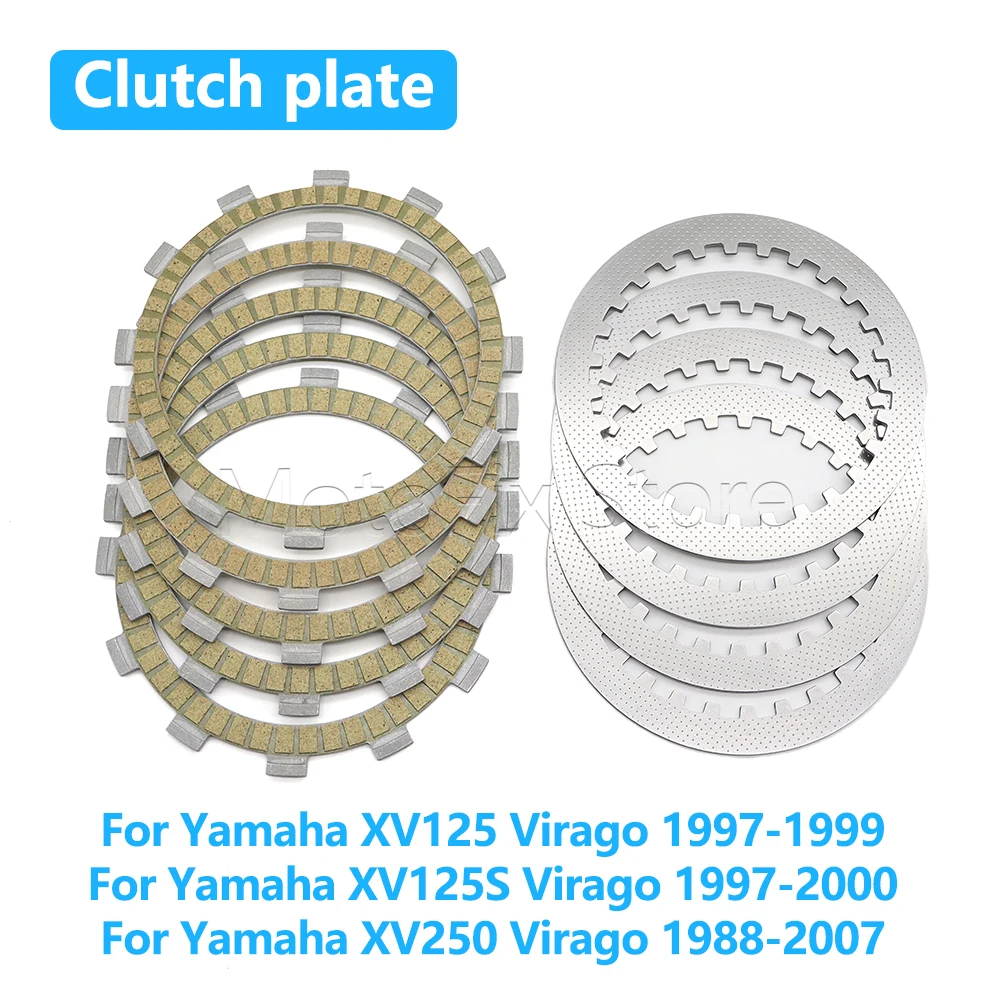 

For Yamaha XV125 Virago 1997-1999 XV125S 1997-2000 XV250 1988-2007 Motorcycle Clutch Plate Steel Plate Friction Disc Kits
