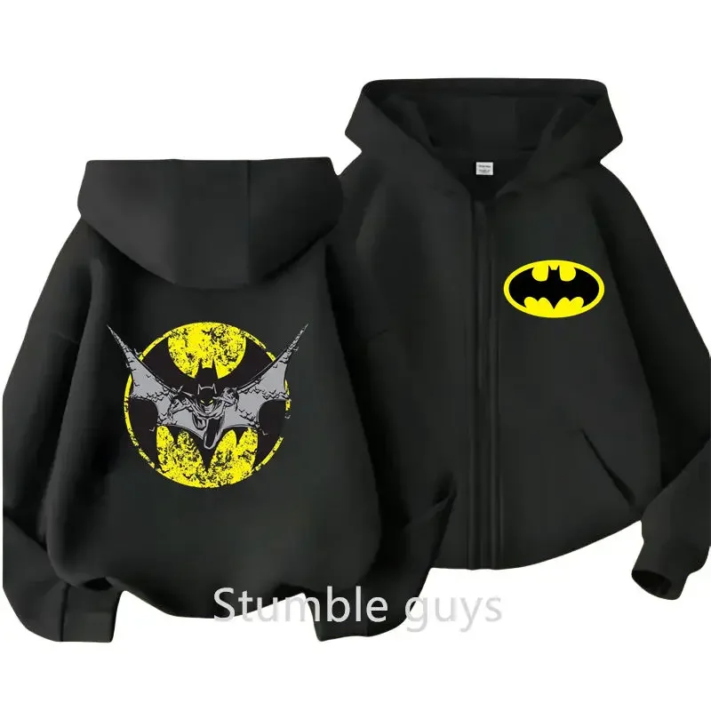 Sudadera con capucha de Batman para niños, ropa de superhéroes, traje de chándal para niños, Jersey con cremallera, Tops casuales de manga larga para niñas