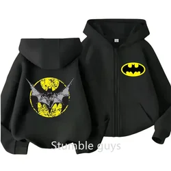 Bluza z kapturem Batman Ubrania dla dzieci Moda Superheros Trucksuit Chłopcy Jersey Bluza z zamkiem błyskawicznym Dziewczęta Długi rękaw Casual Tops