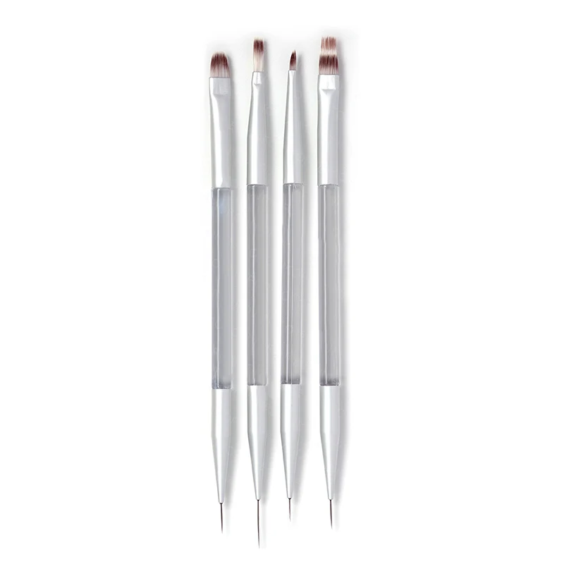 ชุดพู่กันแต่งเล็บลายเส้นฝรั่งเศส ปลายคู่ สำหรับทาสีเจล UV ปลายแหลมพิเศษ สำหรับวาดเส้นเล็ก อุปกรณ์ตกแต่งเล็บ