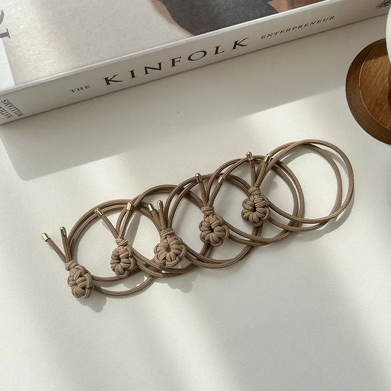 5PC Good Soft Black Brown High Elasticity Hair Ties Rope for Women Girls Ponytail Holder Korean Hair Accessories