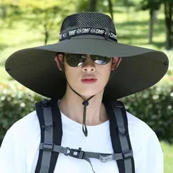 15cm Wide Brim Sun Hat Fashion Anti-UV Sunscreen and Shading Agricultural Work Hat Breathable Protect Neck Bucket Hat Unisex