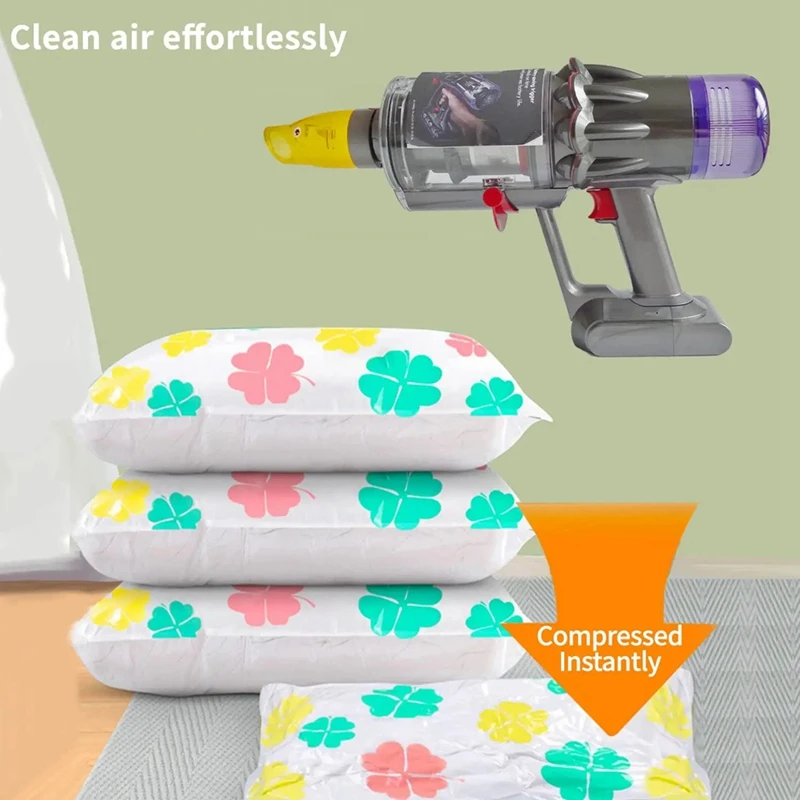 AT17 luchtzuigopzetstuk voor Dyson stofzuiger V7 V8 V10 V11 V15, helpt lucht uit vacuümopbergzakken te zuigen geel