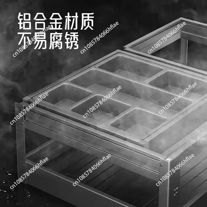 Aluminum Alloy Double Layer Pull Out Kitchen Basket, Drawer Type Bowl & Seasoning Storage Cabinet Basket