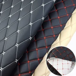 45*160cm Embroidery Quilted PVC Leather Fabric for Car Floor Mat Seat Decoration Faux Leathers Upholstery Wall Craft Material