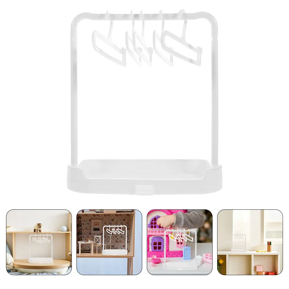 

1Set Miniature Clothes Hanger Durable Portable Rack Space Saving Clothes Organizer Compact Dress Up Display Mini Hanger