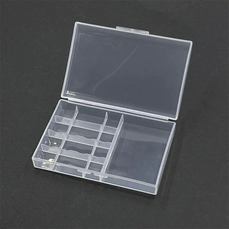 1Pcs Universal AA Battery Storage Box Transparent Plastic Battery And 4-in-1 Charging Cable Organizer Case