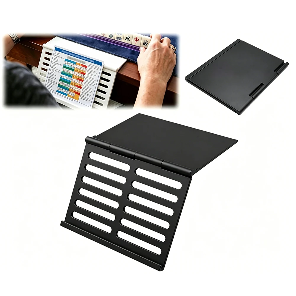 Mahjong Card Holder For Table Under Mat Slide-In Rack Angled Viewing Foldable Design