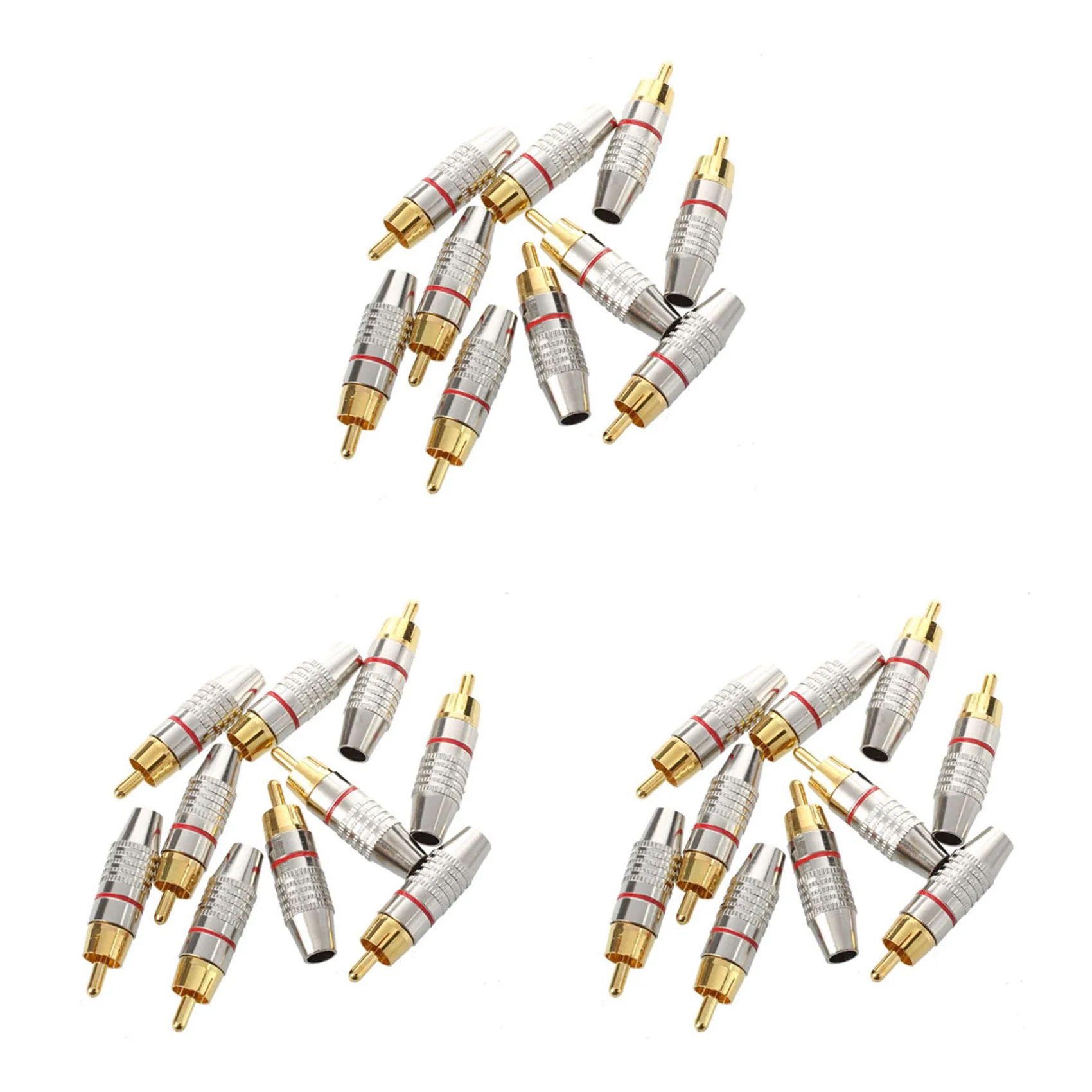 

【Sleek Design】Adapter Audio Coaxial Cable Connector RCA Plug Seamless 30 Pcs