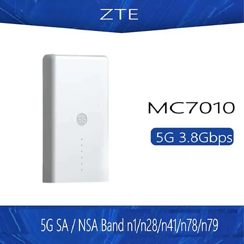 Original ZTE Outdoor Router MC7010 5G Sub6+4G LTE 5G NR NSA+SA Qualcomm 5G SDX55M platform n1/3/7/8/20/28/38/41/77/78/79