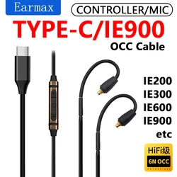 For Sennheiser IE900 IE600 IE200 IE300 Replaceable Earphones TYPEC to IE900 High Purity Single Crystal Copper Cable