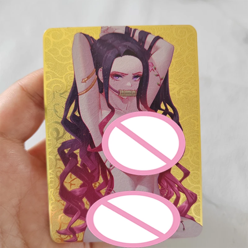 Anime Figure Game Collection Card for Children, Goddess Story, Albedo, Kamado, Nezuko, DIY, Metal, Presente de Natal, Novo