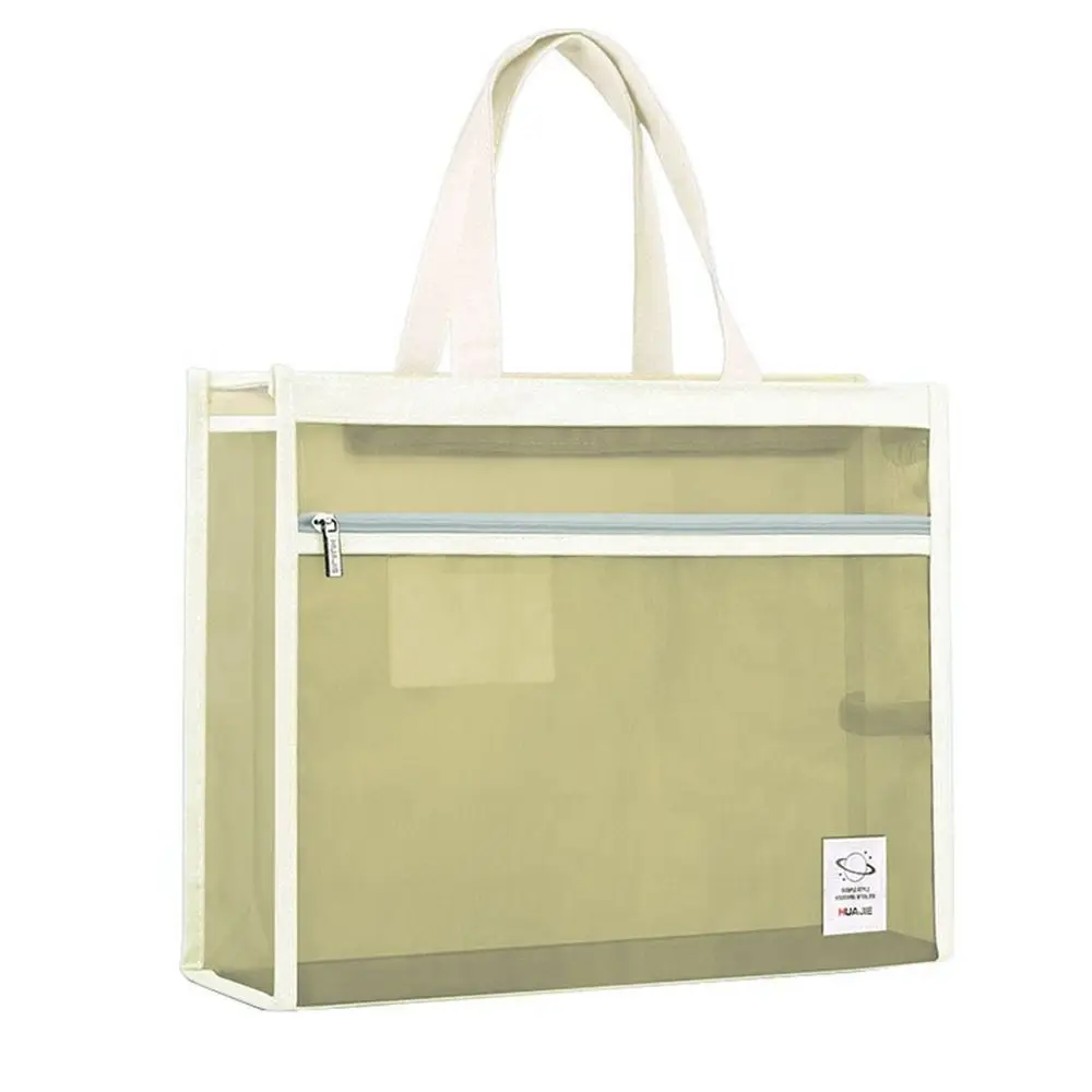 

Nylon Mesh Mesh Zipper Pouch Bag Transparent Multifunctional Transparent File Bag Large Capacity Thickened Document Bag