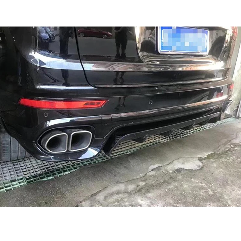 958 Real Carbon Fiber Rear Bumper Lip Refit Diffuser For Porsche Cayenne 958.2 Car Body Kit Black Accessories 2015-2018