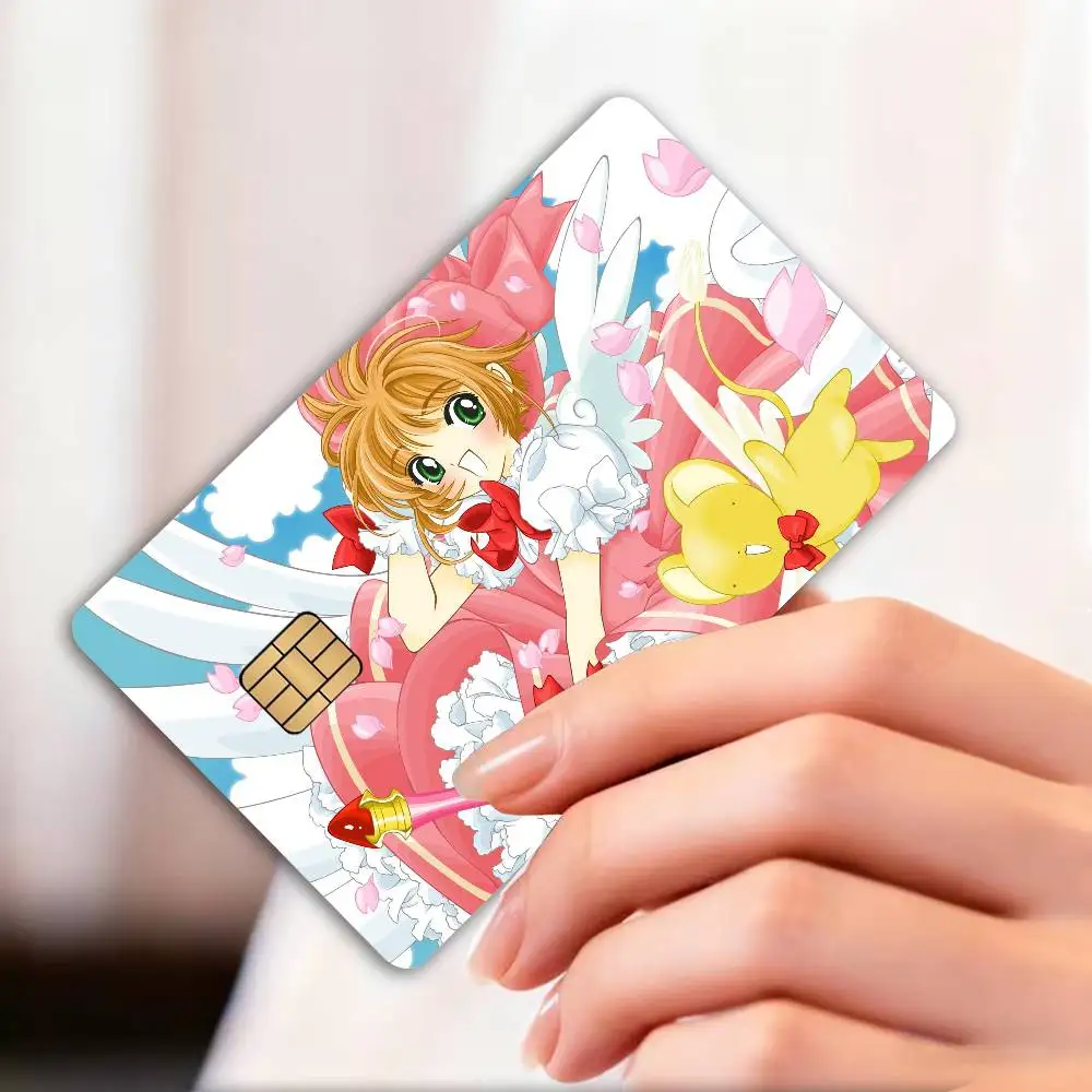 Cardcaptor Sakura Anime Fashion Matte Gold Silver Black Matte Film Skin Sticker Tape for Bank Credit Debit Card