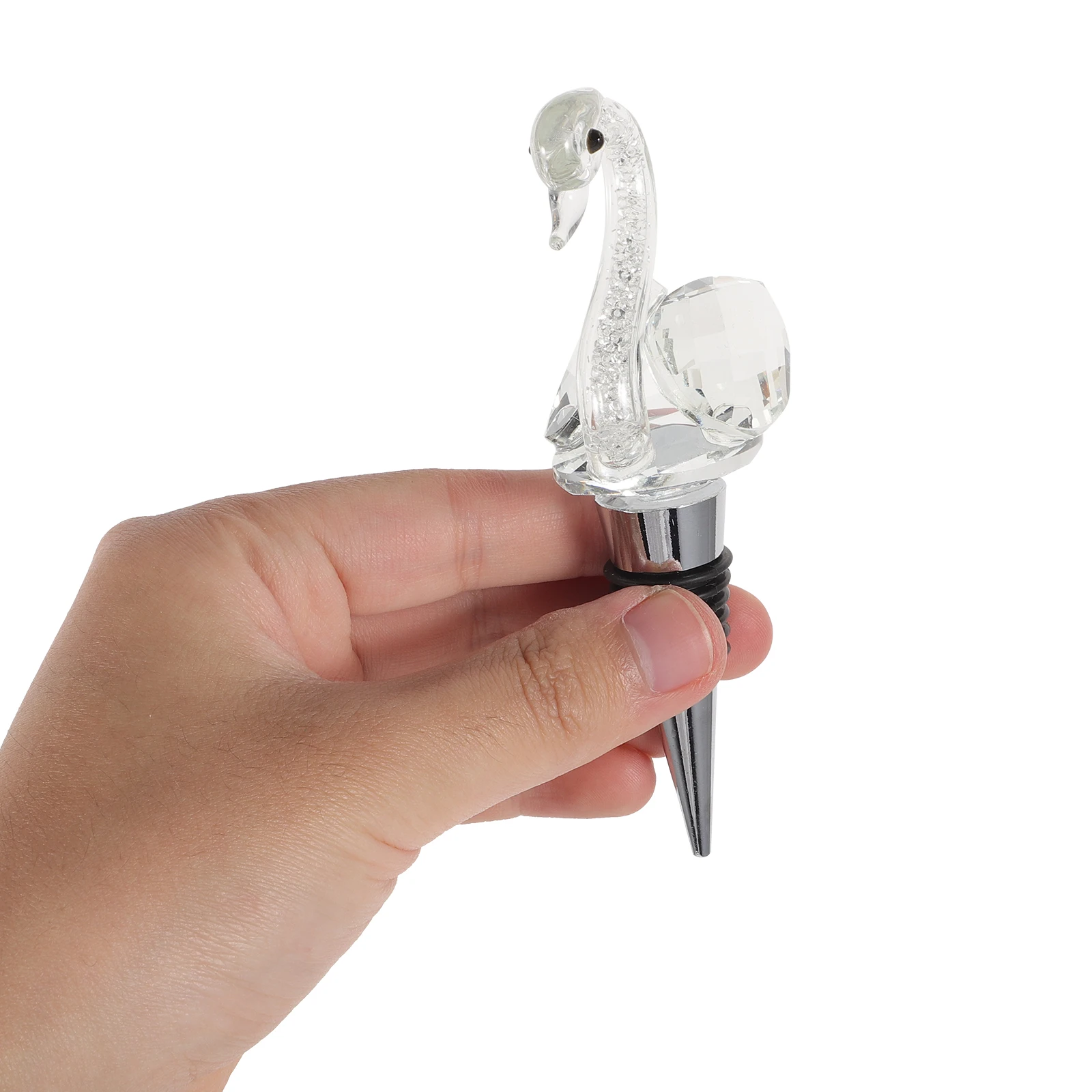 

Bottle Stopper Swan Shaped Metal Decorative Plug for Party Creative Wine Plug Airtight Seal Wine Decor Rubber Zinc Alloy