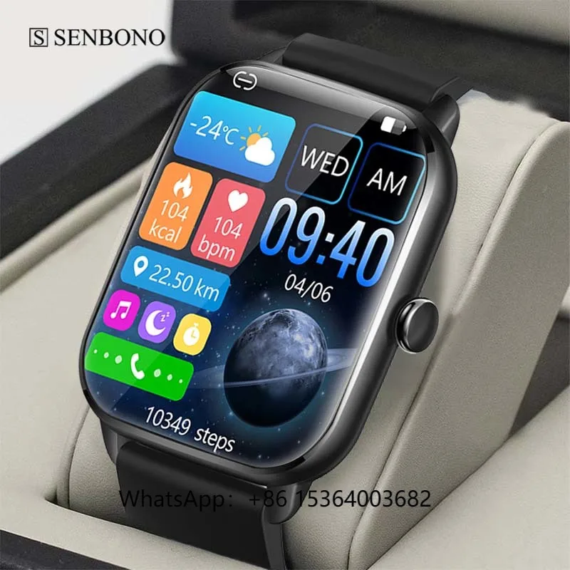 

TJXL-SENBONO KT65 Smartwatches Men Answer Call 100+ Sport Mode Custom Dial Heart Rate Sport Smart Watch Women Men AI Voice Assis