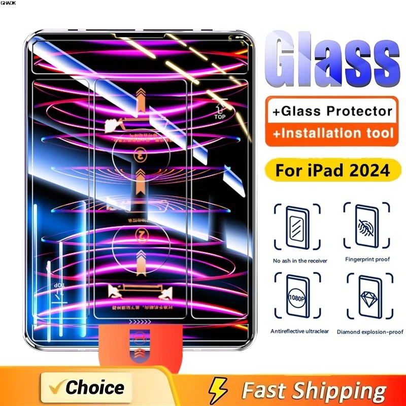 

Легко устанавливаемый инструмент из закаленного стекла для iPad Pro 13 11 10 12,9 M4 M3 M2 10t 9t для iPad Air Mini 6 7 Защитная пленка для экрана