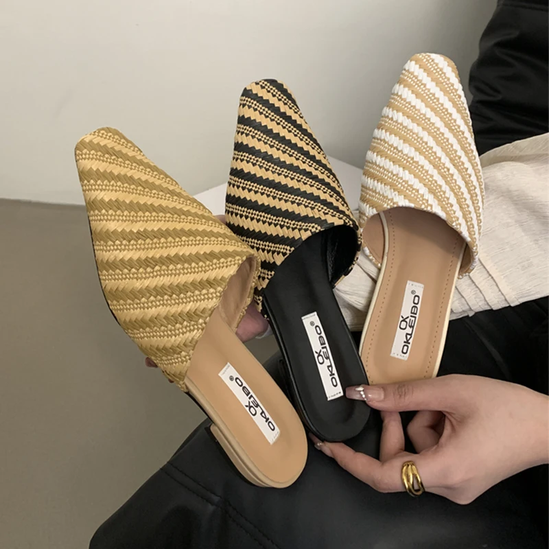 

Flats Slippers Women Shoes Luxury Indoor Bottom Non Slip Cork Slides Women's Beach Outdoor Home Flip Flops Sandals 2024 Muller