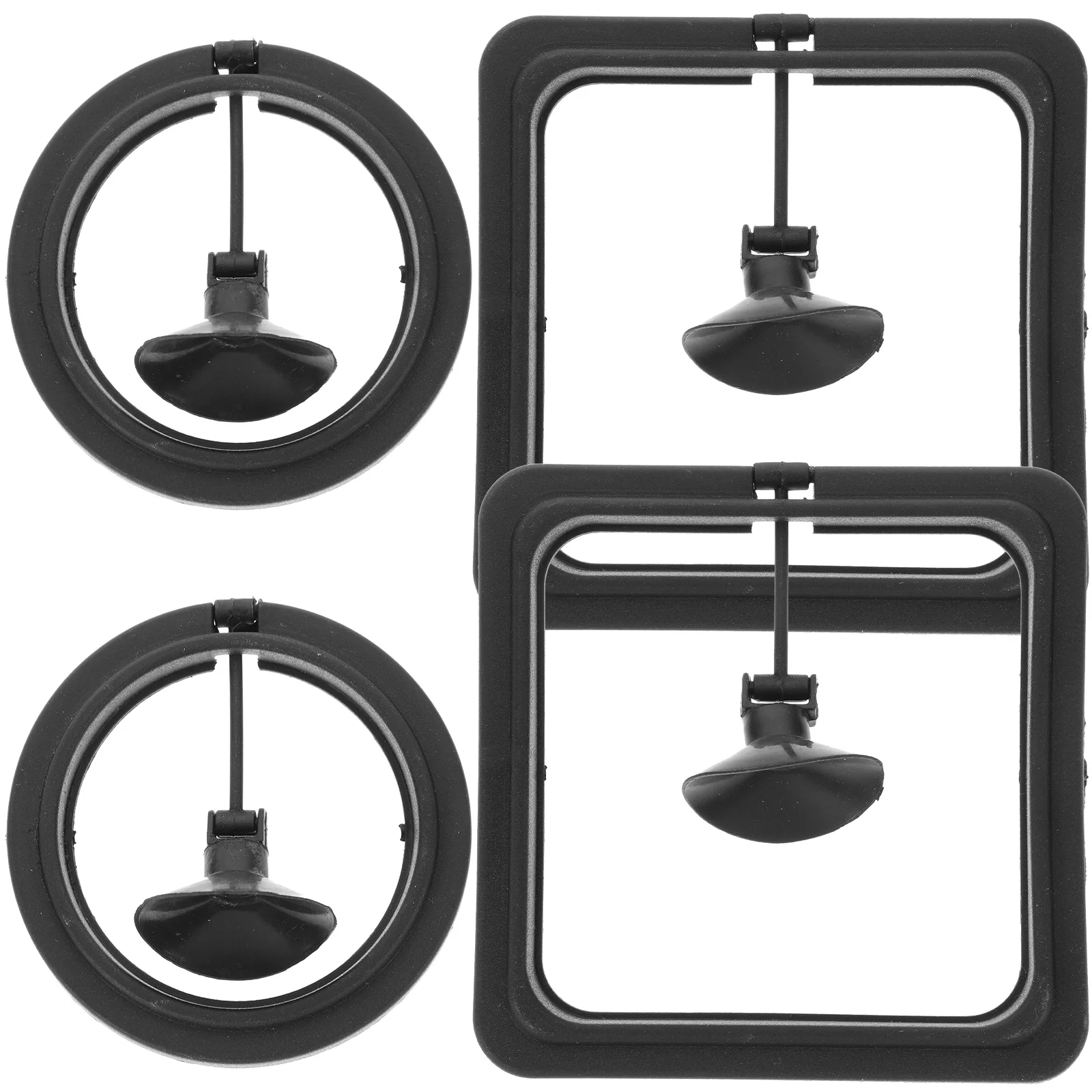 

4pcs Fish Ring Black Durable Feeding Ring Floating Tank Aquarium Shrimp Food Viewer Pet Supplies