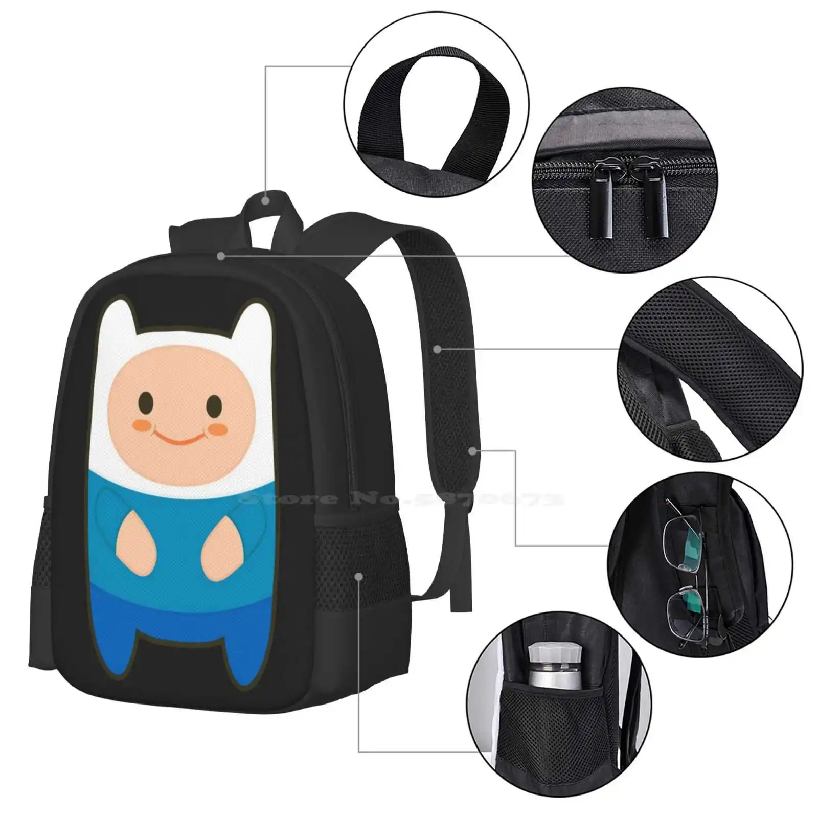 At: Finn The Cutie Hot Sale Schoolbag Backpack Fashion Bags Adventuretime Adventure Time Finn The Human Cartoon Network