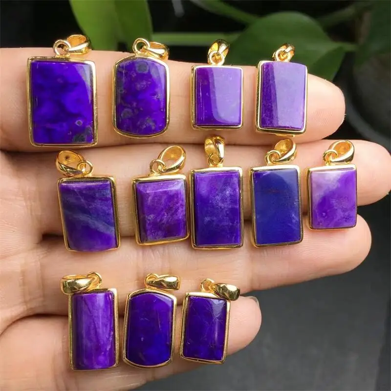 

S925 Natural Sugilite Pendant Female For Women Trendy Irregularity Chain Wedding Jewelry Gift 1PCS