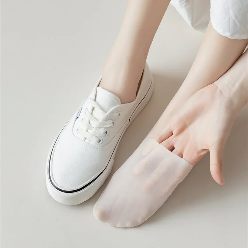 Silicone Anti-slip Invisible No Show Socks Summer Ultra-thin Breathable Sock Slippers Solid Color Ice Silk Low Cut Boat Socks image 3