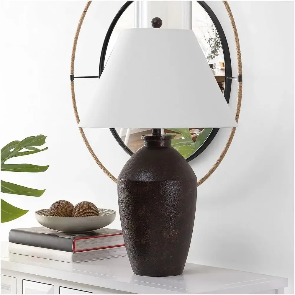 Rustic Brown 30-inch LED Desk Lamp for Bedroom, Living Room, and Office with Included Bulb