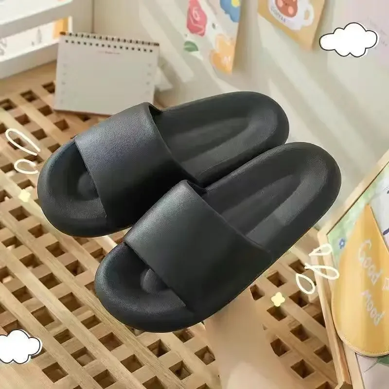 Men Women Indoor Soft EVA Slippers Thick Bottom Couple Summer Home Sandal Anti-Slip Unisex Casual Bathroom Fun Flip Flops