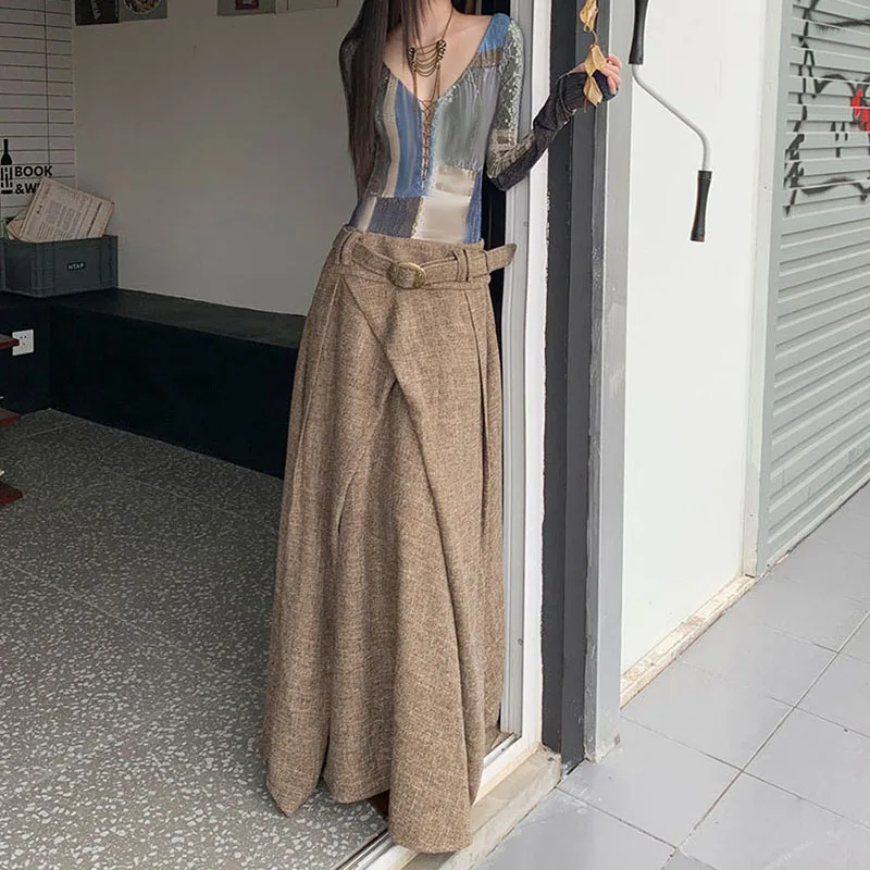 

Женское платье с эффектом двухслойности, с принтом, вырезами, на бретелях, эластичное, с завышенной талией, в стиле ретро, с поясом, модное, элегантное, с длинными рукавами