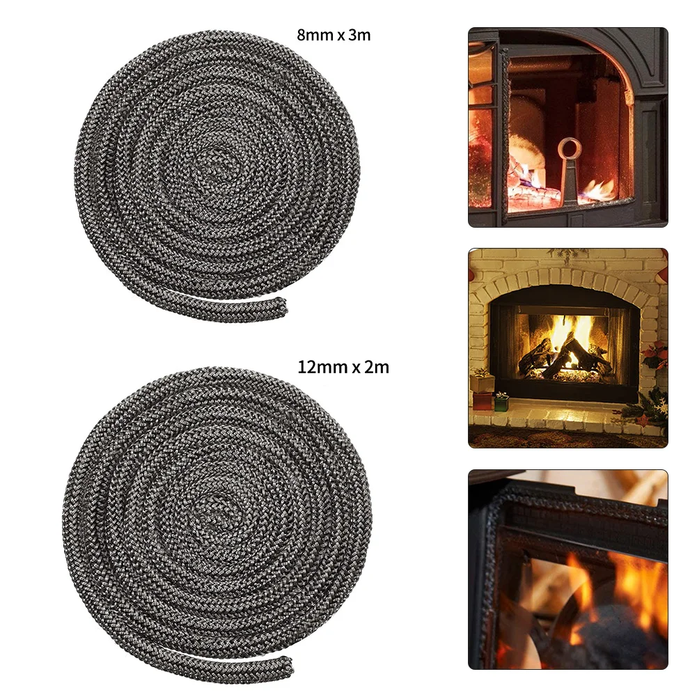 

8/12mm Fiberglass Rope Seal Stove Fire Rope Wood Burning Stove Log Burner Door Seal High Temperature Fireproof Sealing Rope