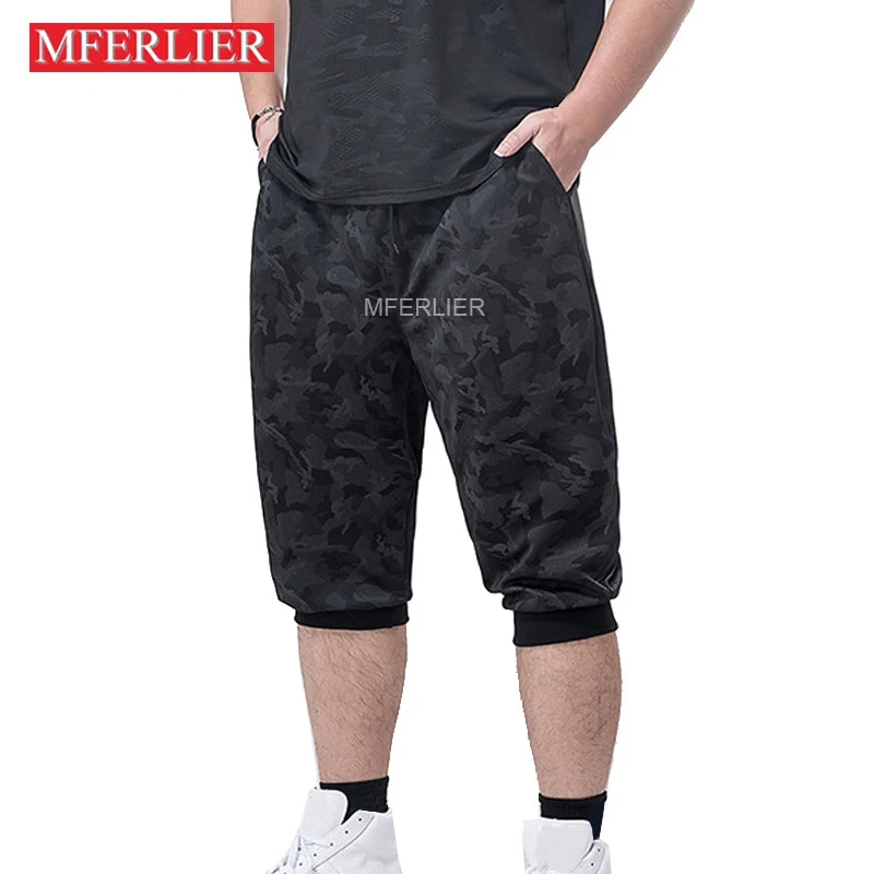 Spring Summer Oversize Pants Men 7XL Waist 140cm Plus Size Calf-Length Loose Trousers