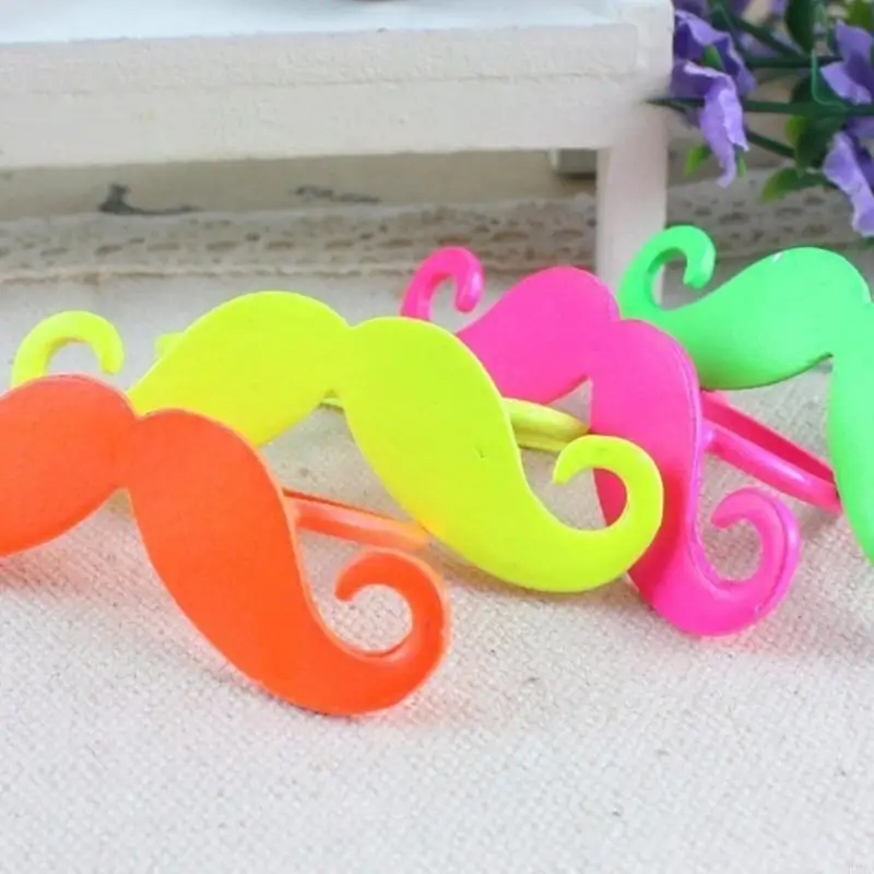 Halloween Mustache Rings Adjustable Finger Rings Party Costume Accessory for Men Women Halloween Masquerade Role Play F3MD