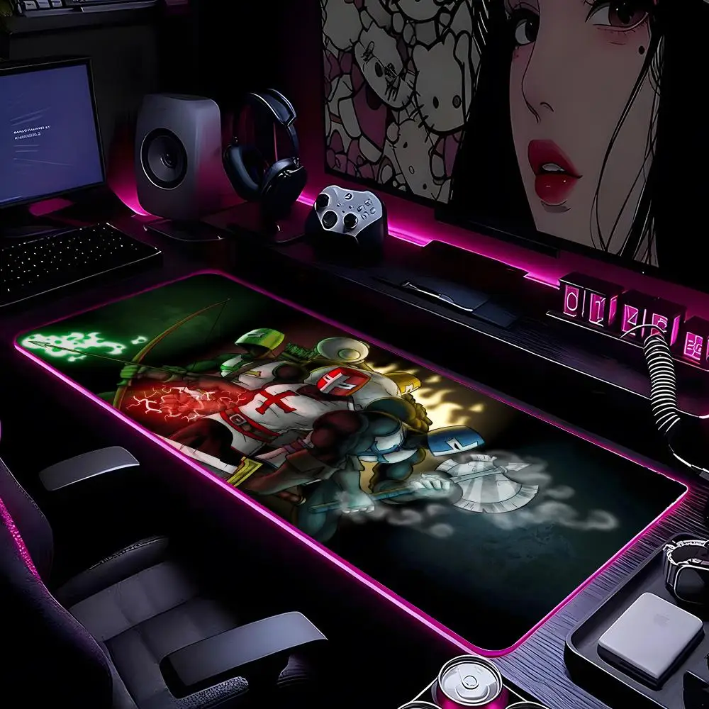 

Game Castle Crashers Mouse Pad Mousepad HD Printing Computer Gamers Locking Edge Non-slip RGB Mouse Pad XXL90x40cm Keyboard PC D