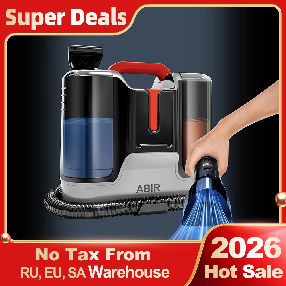 ABIR Pulitore per tappeti portatile G80, aspirazione 15000PA, copertura autopulente, aspirapolvere umido e asciutto per tende del divano, lavatrice do