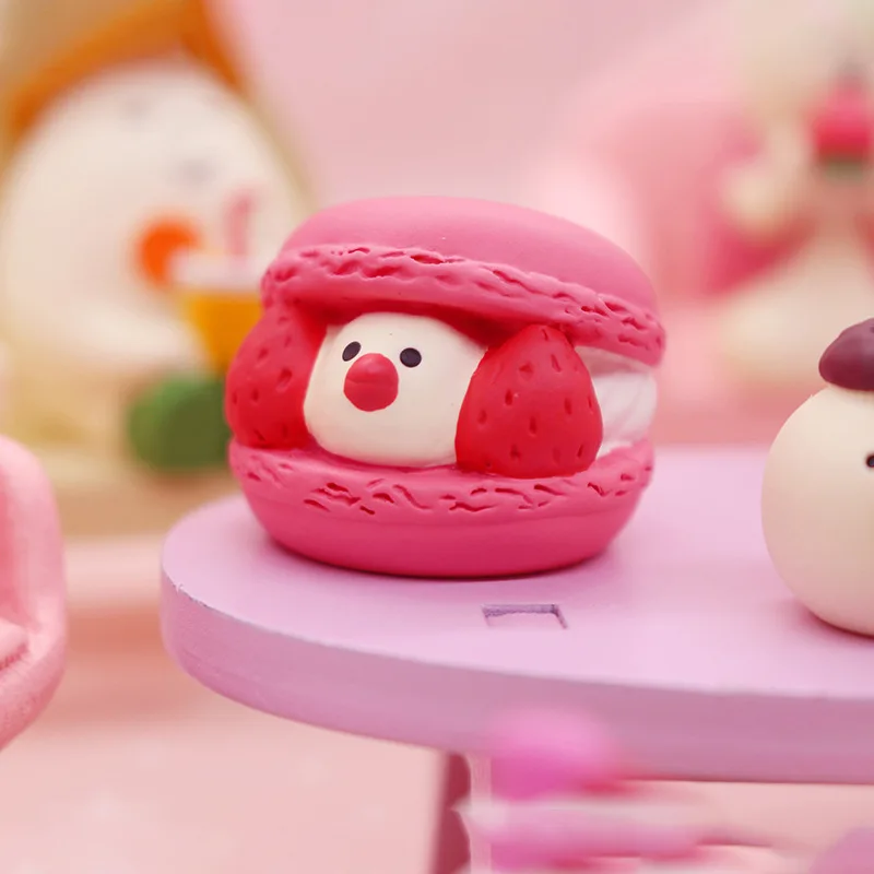 Zakka Figures Japanese Grocery Desserts Macaroon Cream Soda Pink Decoration Strawberry CAKE Food Afternoon Tea Valentine's Day