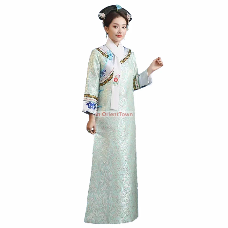 ملابس أداء مسرح السينما التلفزيونية فستان أنيق للمحكمة القديمة للسيدات مطرز بأسرة تشينغ الأميرة التأثيرية