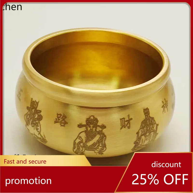 Cz pure brass offering incense burner god of wealth cornucopia bring in wealth and treasure copper cylinder for home indoor