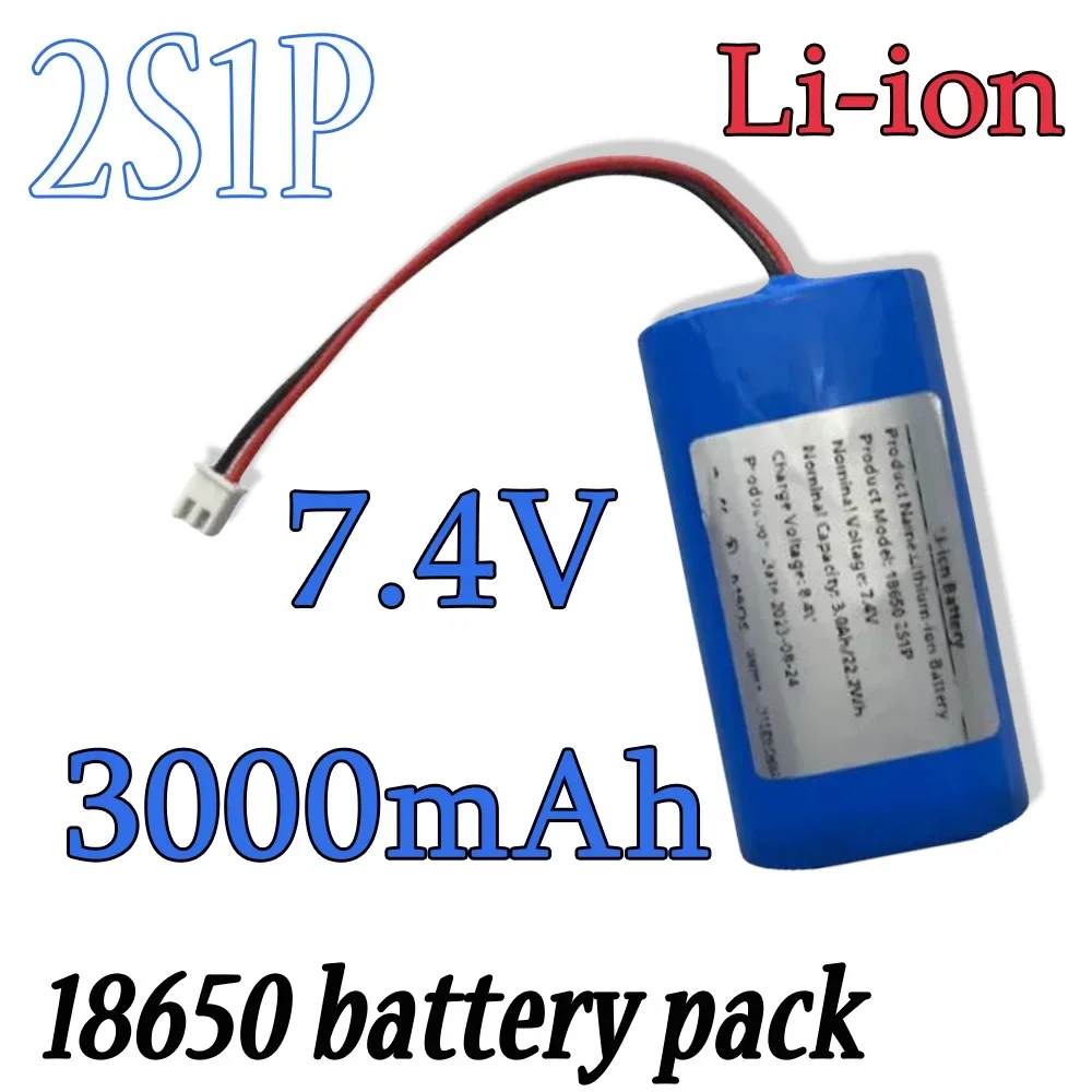 ✅✅7.4V 2S1P 18650 3000mAh Lithium Ion Battery Pack XH2.54-2P Plug，Great for Projectors, Speakers, Wireless Monitoring