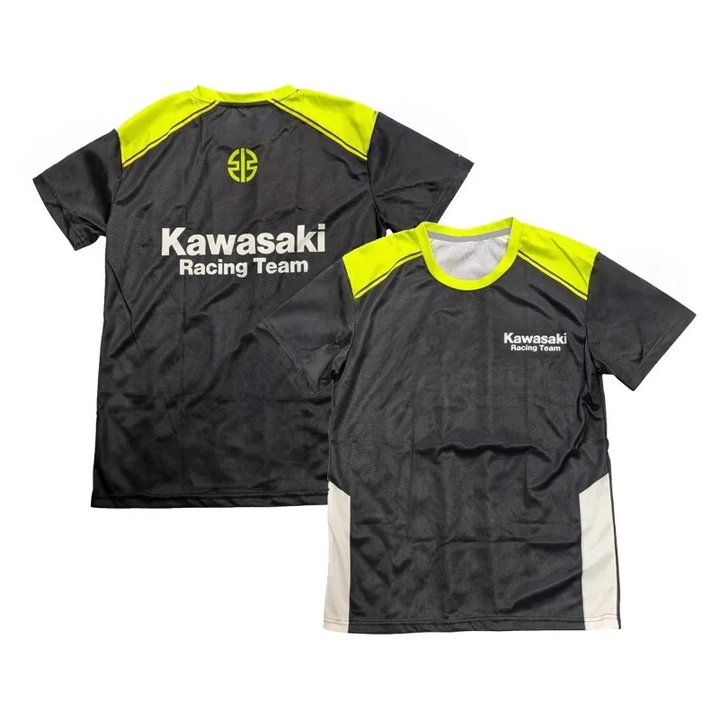 

Kawasaki Racing Team's Latest Outdoor Cycling Summer Classic T-shirt, Adult Loose Sports Off-road Motorcycle Suit
