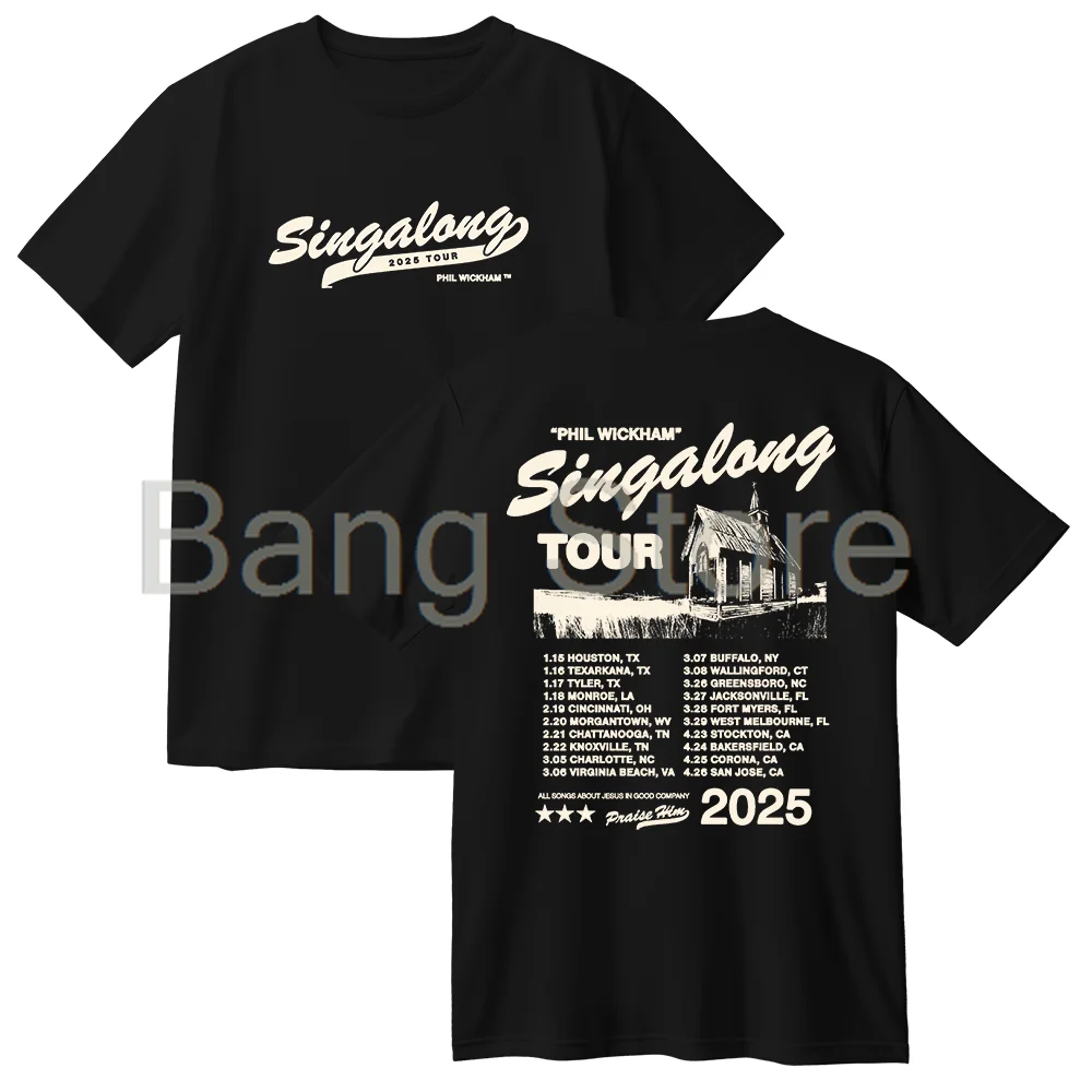 Phil Wickham Merch 2025 Singalong Tour Cotton T-shirt Women Men Crewneck Short Sleeve Tee