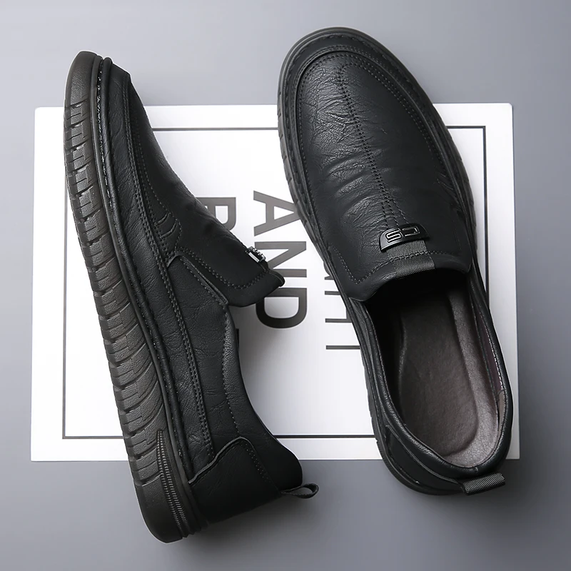 Herren-Slipper zum Hineinschlüpfen für den Alltag, leichte, bequeme Schuhe mit flexibler Sohle und atmungsaktivem Obermaterial, perfekt für – Detail 6