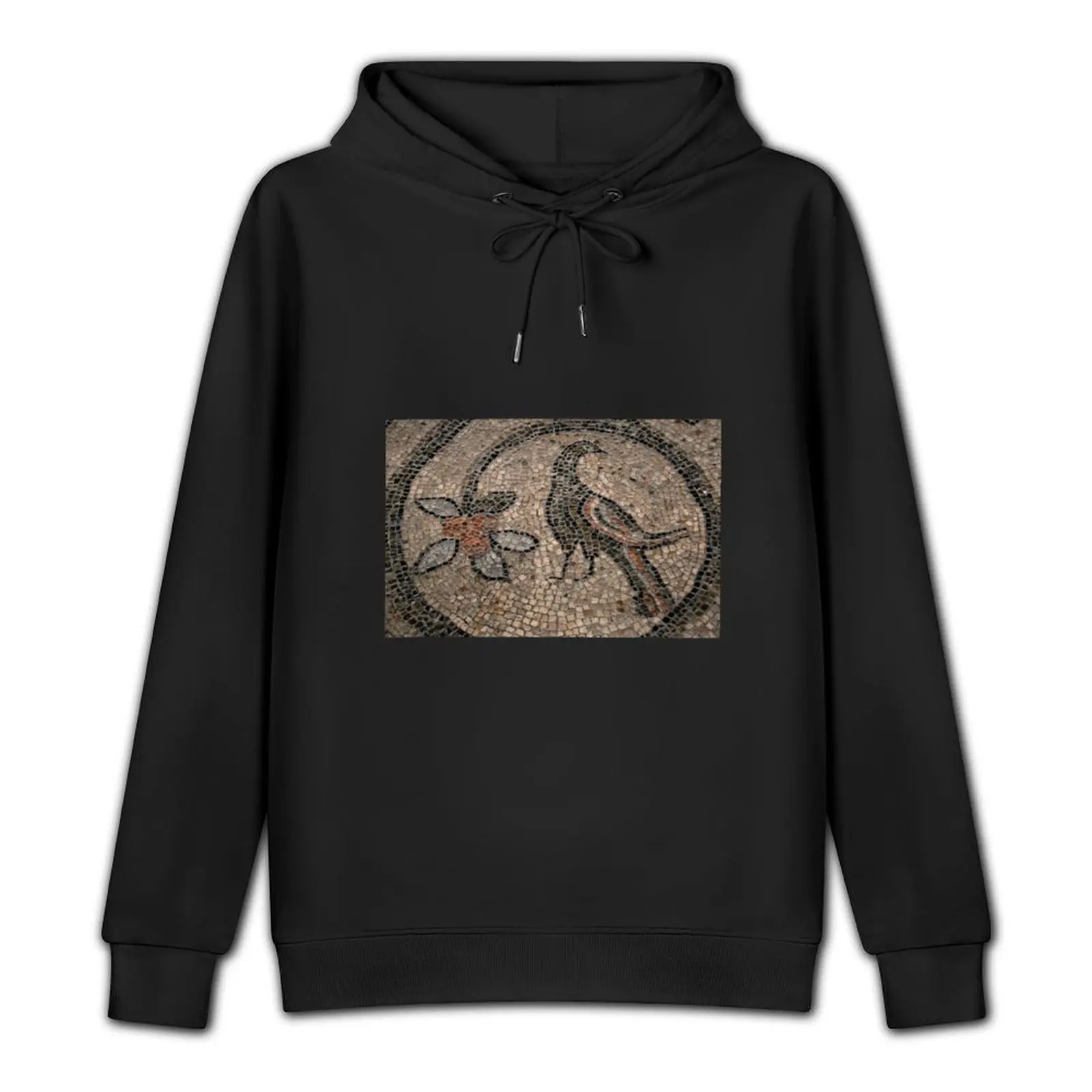 Bird with blossoming flower mosaic in Byzantine basilica Pullover Hoodie blouse hoodie