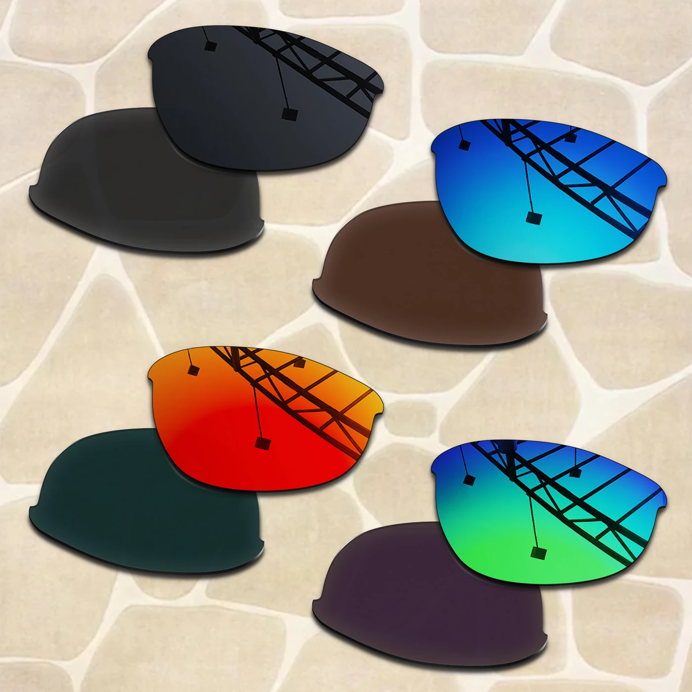 Value Pack Polarized Replacement Lenses for Oakley Half Jacket 1.0 Sunglasses Anti-Scratch Choices