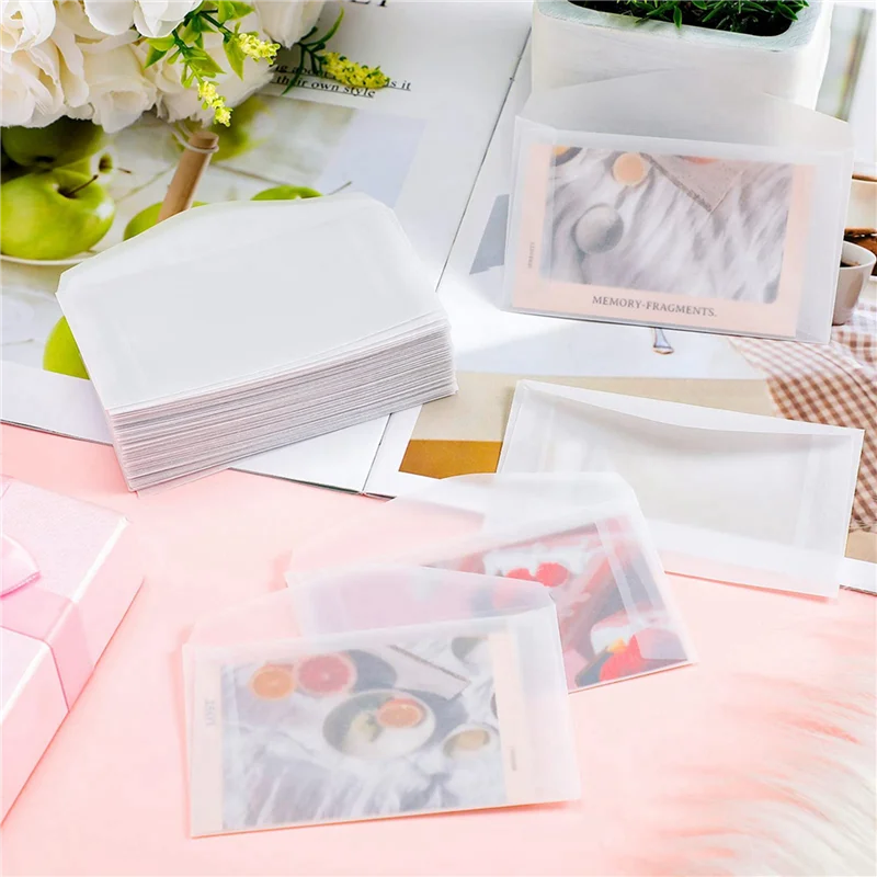 ABIJ-300PCS Lege Envelop Doorschijnend Papieren Enveloppen Set Brief Vintage Huwelijksuitnodiging Enveloppen Voor Kaarten