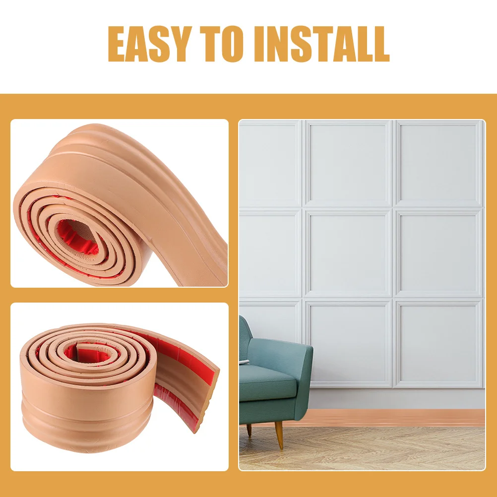 1 لفة قشر وعصا لزوايا الحائط ذاتية اللصق صب حافة حامي للبلاط سقف الطابق اللوح #3