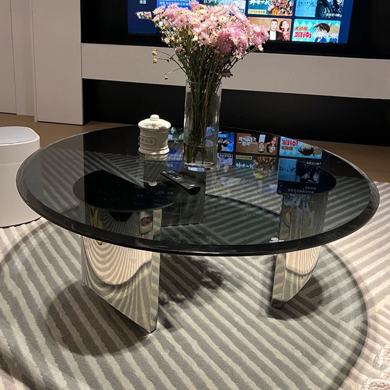 

Glass Round Coffee Table Saving Space Useful Elegant Coffee Table Durable Special Living Room Furniture Stolik Kawowy XYCJ