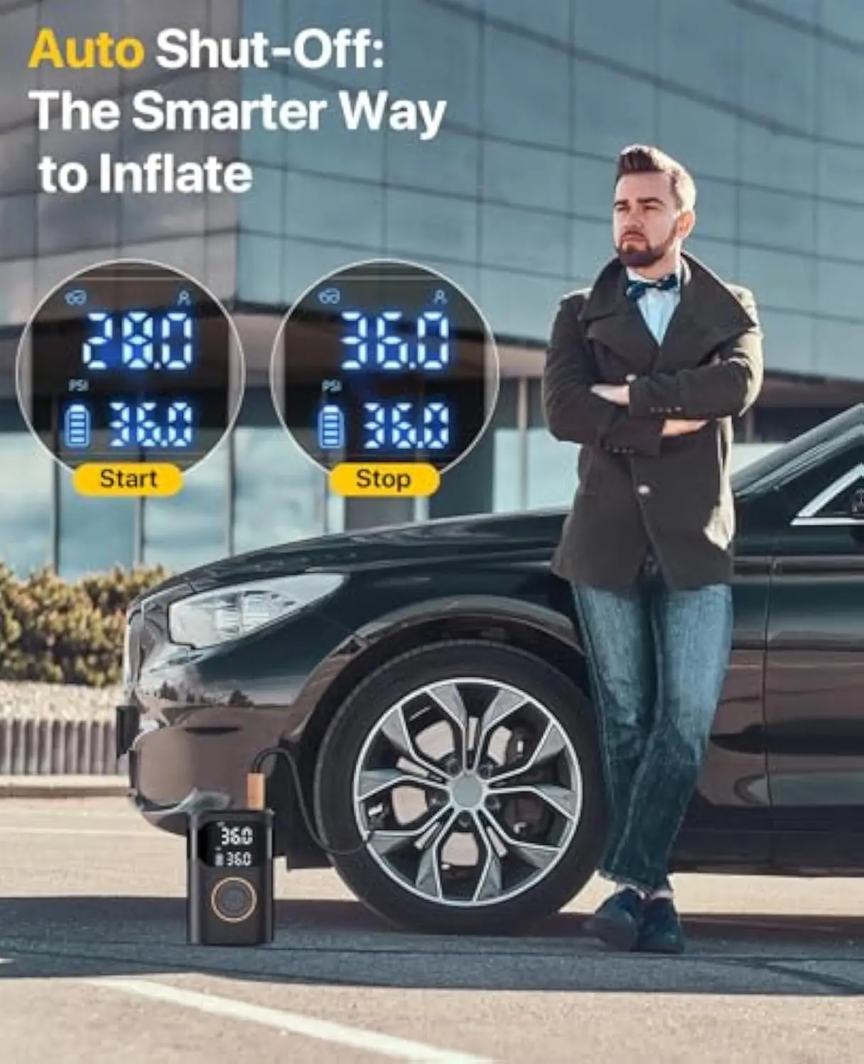 Automatic Rechargeable Electric Mini Digital Wireless Portable Cordless Tyre Inflator Car Air Pump Compressor Tire Inflators