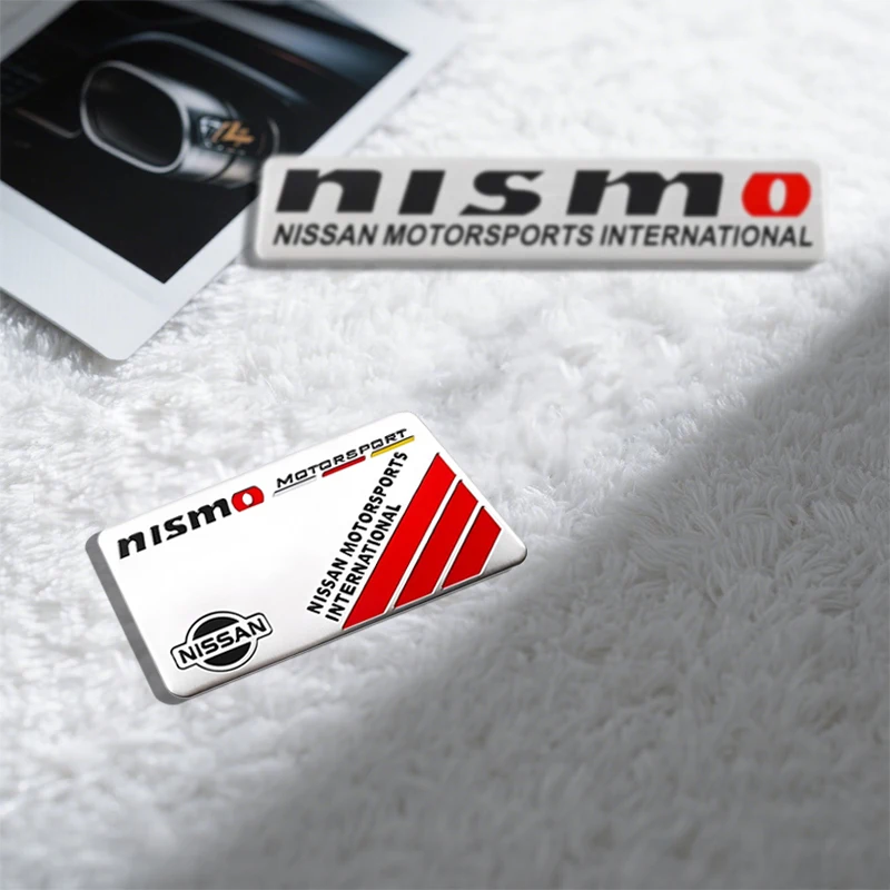 Las pegatinas de aluminio para piezas de automóviles se pueden pegar libremente en la carrocería del coche para Nismo Nissan Juke Tiida Teana GTR 350Z 370Z 240SX Fairlady